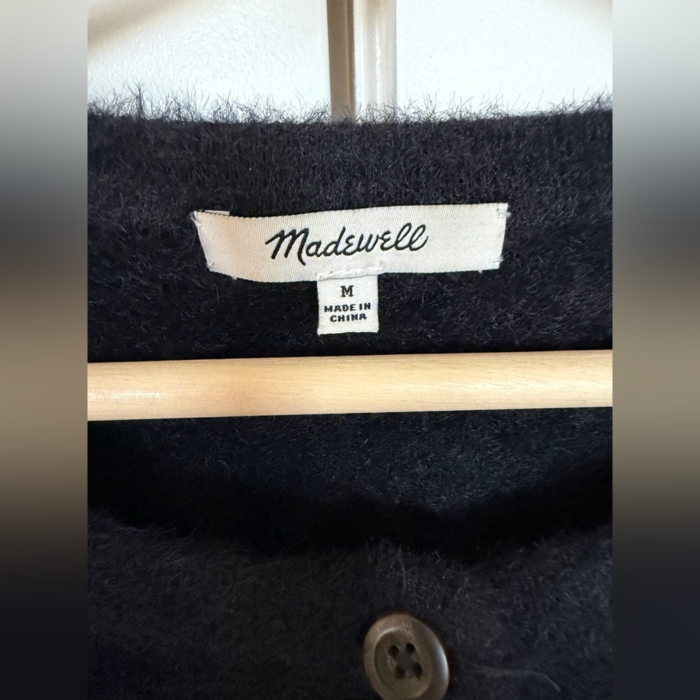 Madewell Hewitt Cardigan Sweater True Black Medium - Picture 4 of 11